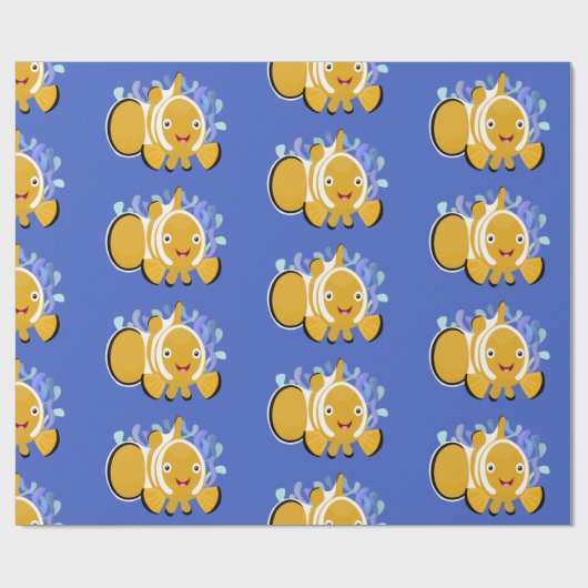 Cula happy clownfish anenome cartoon cadeaupapier (Vlak)
