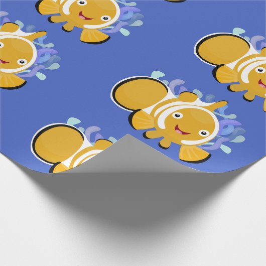 Cula happy clownfish anenome cartoon cadeaupapier (Hoek)