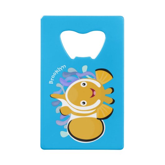 Cula happy clownfish anenome cartoon creditkaart flessenopener (Achterkant)