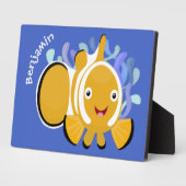 Cula happy clownfish anenome cartoon fotoplaat (Zijkant)