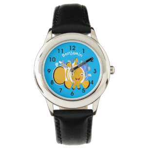 Cula happy clownfish anenome cartoon horloge