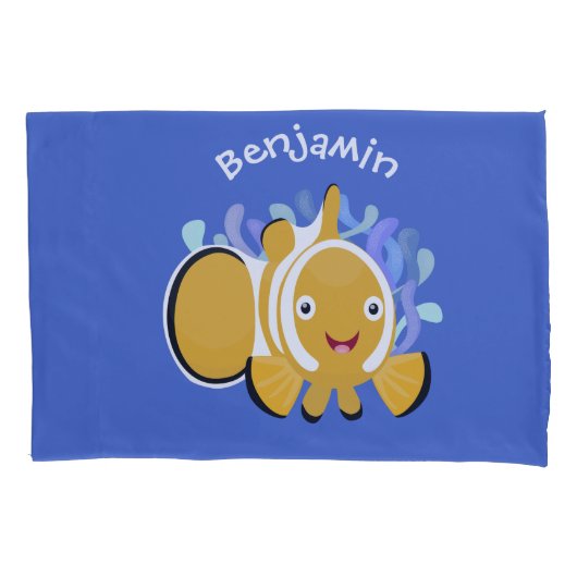 Cula happy clownfish anenome cartoon kussensloop (Voorkant)