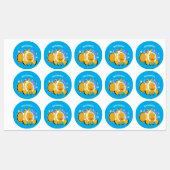 Cula happy clownfish anenome cartoon labels (Vel)