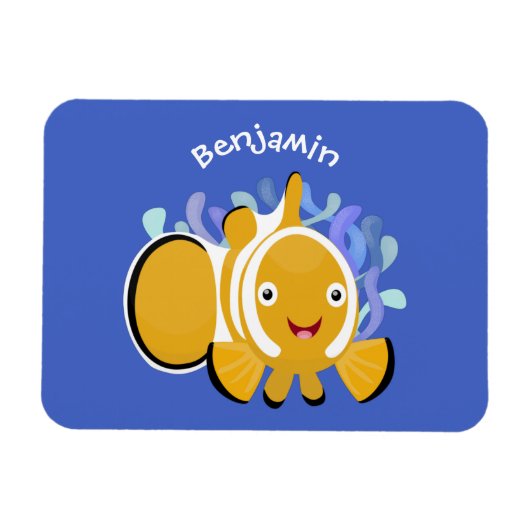 Cula happy clownfish anenome cartoon magneet (Horizontaal)
