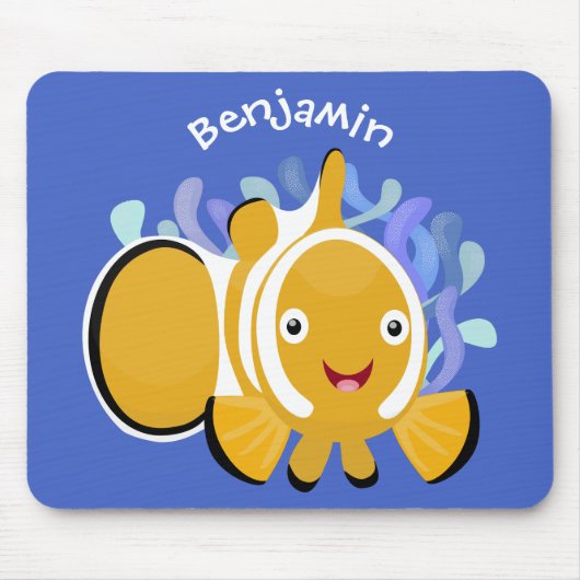 Cula happy clownfish anenome cartoon muismat (Voorkant)