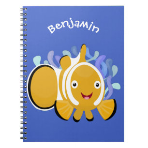 Cula happy clownfish anenome cartoon notitieboek