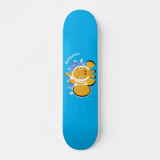 Cula happy clownfish anenome cartoon persoonlijk skateboard (Voorkant)