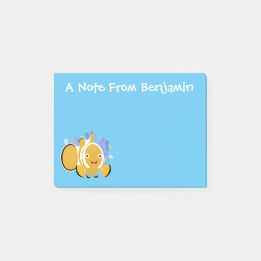 Cula happy clownfish anenome cartoon post-it® notes (Voorkant)