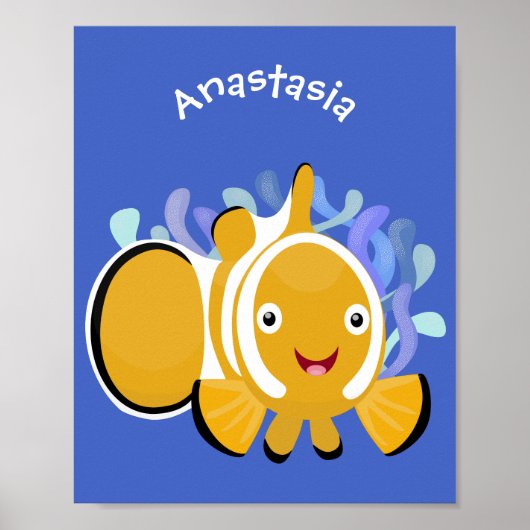 Cula happy clownfish anenome cartoon poster (Voorkant)