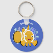 Cula happy clownfish anenome cartoon sleutelhanger (Voorkant)