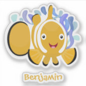 Cula happy clownfish anenome cartoon sticker (Voorkant)
