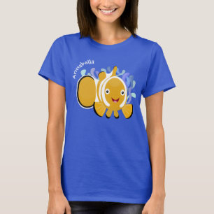 Cula happy clownfish anenome cartoon t-shirt