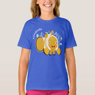 Cula happy clownfish anenome cartoon t-shirt