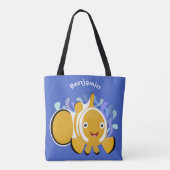 Cula happy clownfish anenome cartoon tote bag (Achterkant)
