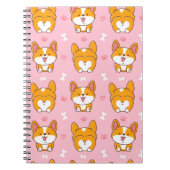 Cula happy corgi dog seamless pattern notitieboek (Voorkant)