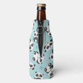 Cula panda bear paw cyan background flesjeskoeler (Fles Achterkant)