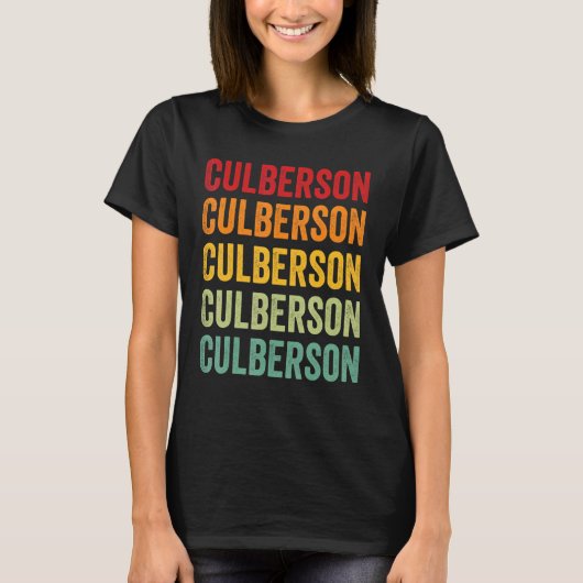 Culberson County Texas Rainbow Text Design T-shirt (Voorkant)
