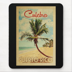 Culebra Palm Tree Vintage Travel Muismat