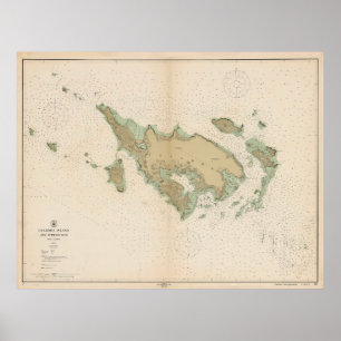 Culebra Puerto Rico Map (1914) Poster