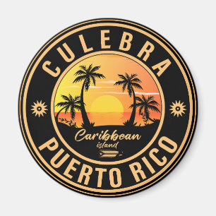 Culebra Puerto Rico Retro Sunset Souvenirs 60s Magneet