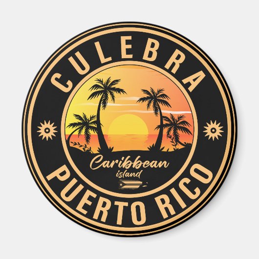 Culebra Puerto Rico Retro Sunset Souvenirs 60s Magneet (Voorkant)
