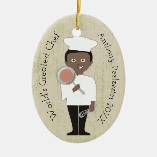 Culinair afstudeerder Afrikaanse kerstsieraad Keramisch Ornament (Voorkant)