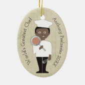 Culinair afstudeerder Afrikaanse kerstsieraad Keramisch Ornament (Achterkant)