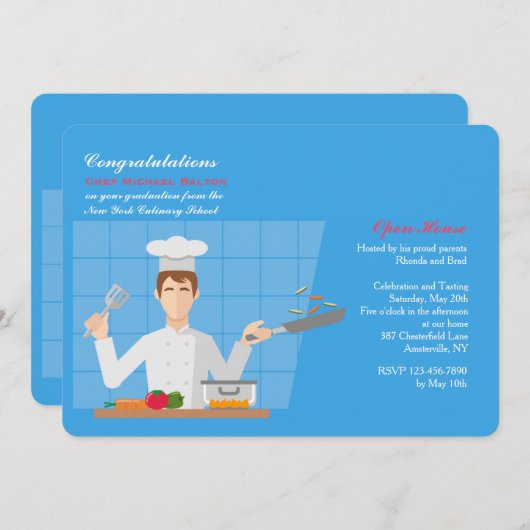 Culinair Afstudeerder Uitnodiging (Voorkant / Achterkant)