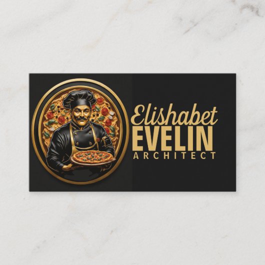 Culinair Artistry: Pizza Chef Visitekaartje (Voorkant)