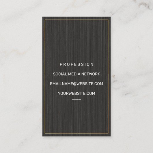 Culinair bestek | Zwarte textuur Visitekaartje (Achterkant)