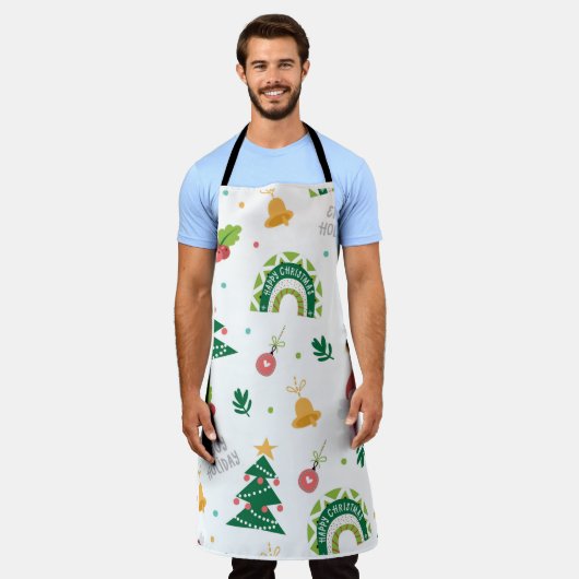 Culinair Canvas All-over Print Schort - groot (Gedragen)