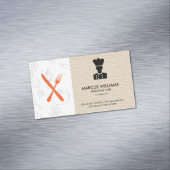 Culinair Chef | Eigenaar Restaurant | Leder Magnetisch Visitekaartje (Voorbeeld)