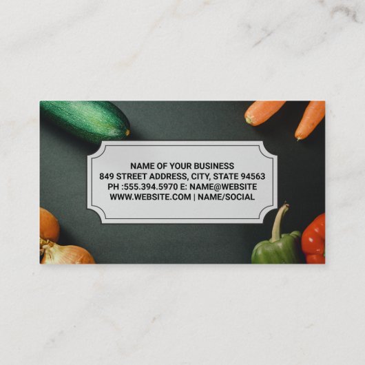 Culinair Chef | Groenten op Tafel Visitekaartje (Achterkant)