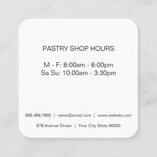 culinair | Chef Hat Vierkante Visitekaartje (Achterkant)