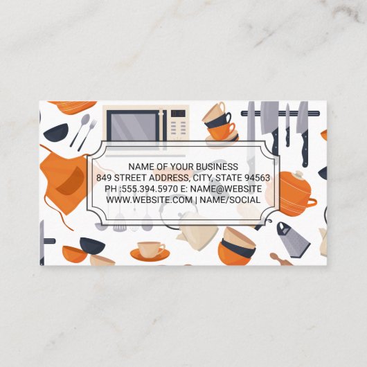 Culinair Chef | Keuken Gereedschap Visitekaartje (Achterkant)