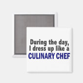 Culinair chef-kok gedurende de dag magneet (Voorkant / Achterkant)