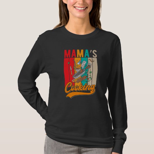 Culinair Cooking mam Mamas Cooking T-shirt (Voorkant)