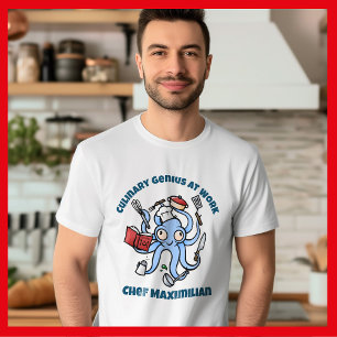 Culinair Genie aan het werk Schattige Cartoon Chef T-shirt