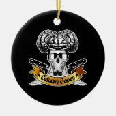 Culinair Genie: Chef Skull Keramisch Ornament (Voorkant)