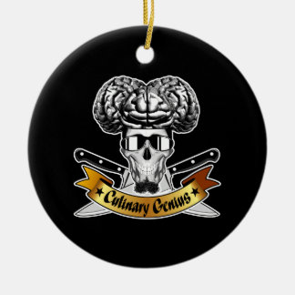 Culinair Genie: Chef Skull Keramisch Ornament