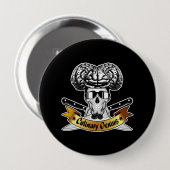 Culinair Genie: Chef Skull Ronde Button 4,0 Cm (Voorkant /achterkant)
