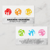 Culinair gereedschap | Marmeren textuur Visitekaartje (Voorkant / Achterkant)