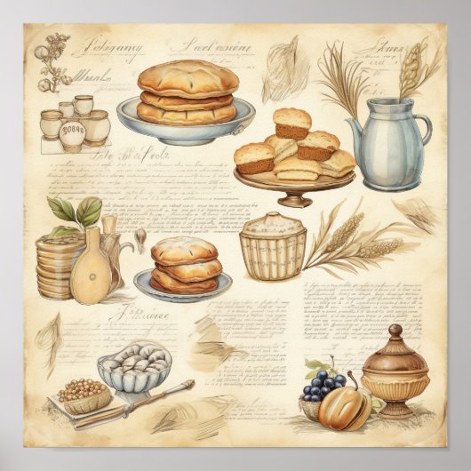  culinair hoogstandspatroon poster (Voorkant)