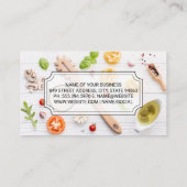 culinair kok | Eten op houten tafel Visitekaartje (Achterkant)