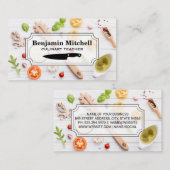 culinair kok | Eten op houten tafel Visitekaartje (Voorkant / Achterkant)