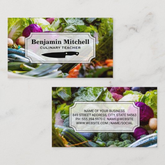 culinair kok | groenten produceren visitekaartje (Voorkant / Achterkant)