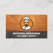 culinair kok | Hout | Lei Grijs Visitekaartje (Voorkant)