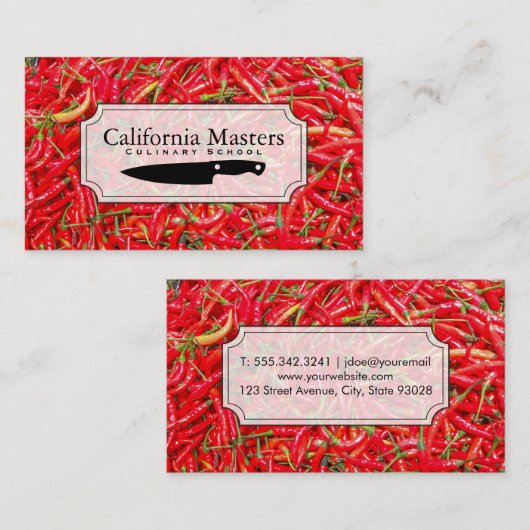 culinair kok | Red Chilis Visitekaartje (Voorkant / Achterkant)