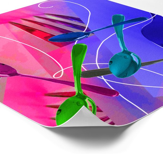 Culinair kunstontwerp Kleurrijk Poster (Hoek)