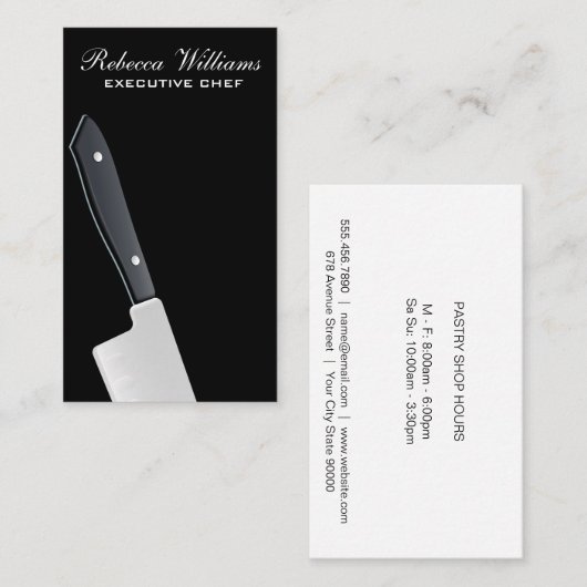 Culinair mes visitekaartje (Voorkant / Achterkant)